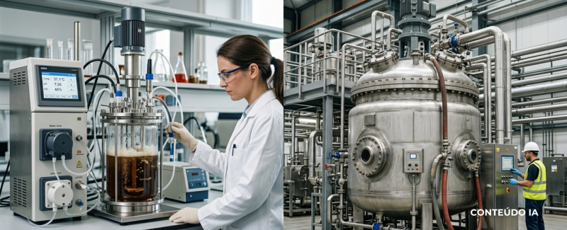 Além do Volume: O Que Separa um Biorreator Experimental de um Industrial