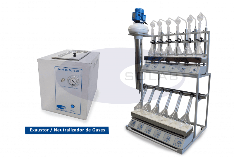 Digestor/Destilador de Kjeldhal Neutralizador Gases Scruber (SL-75/12-E)