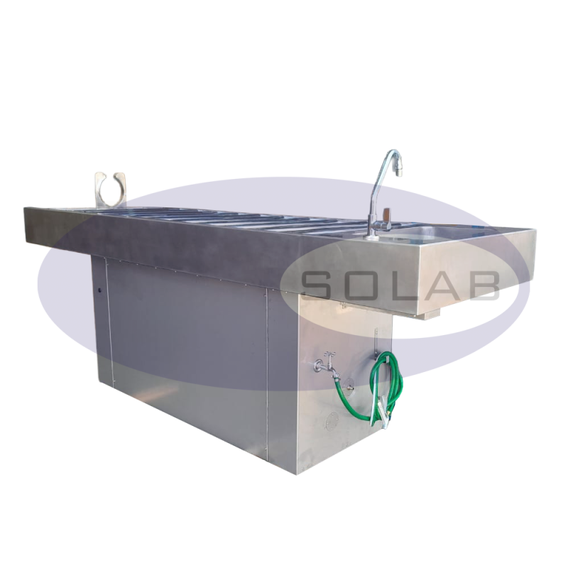 Mesa Com Roletes Necropsia (Suporte Craniano) (SL-409)