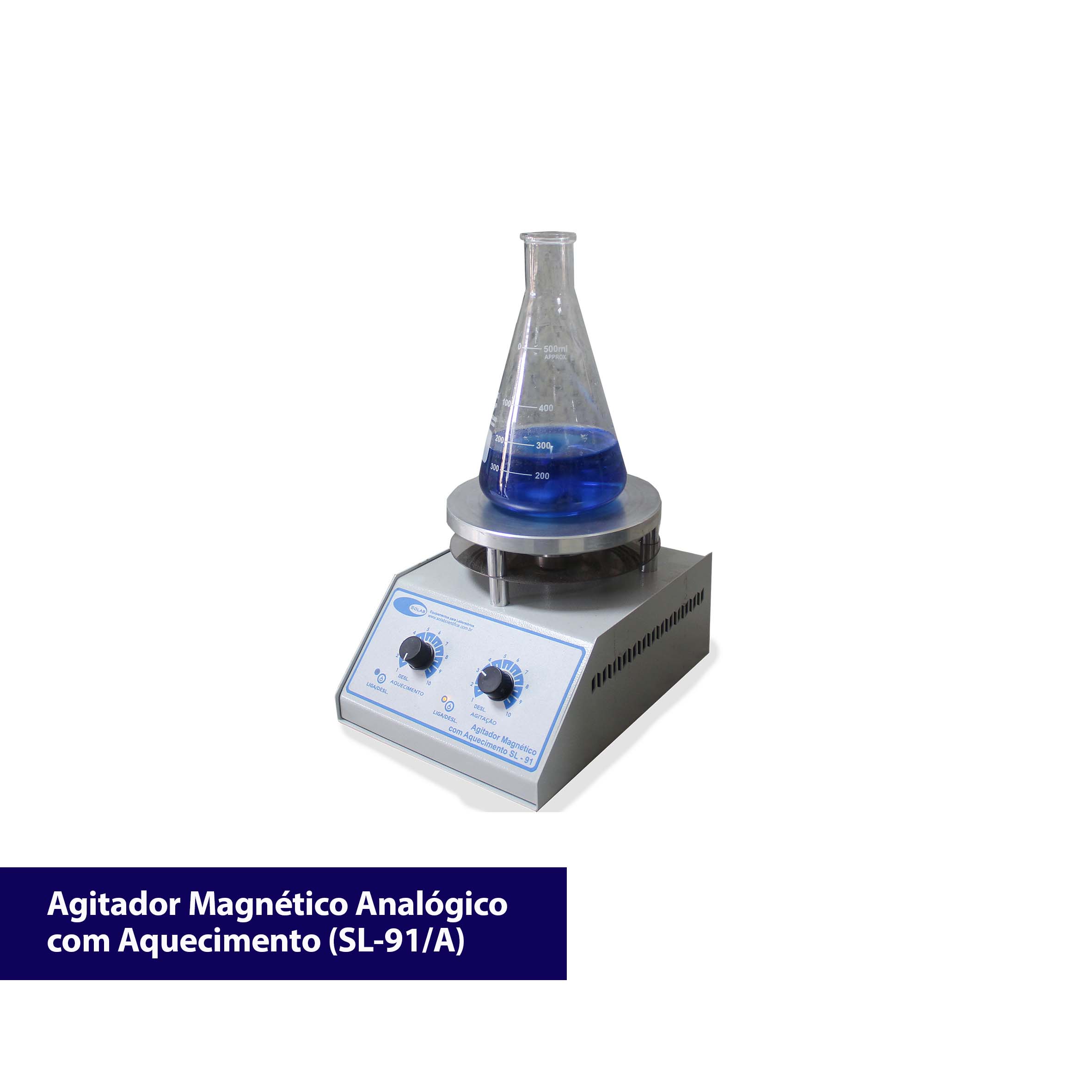 Agitador magnético com aquecimento para laboratório