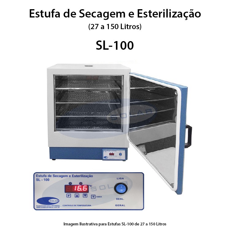 Estufa de esterilização e secagem para laboratório