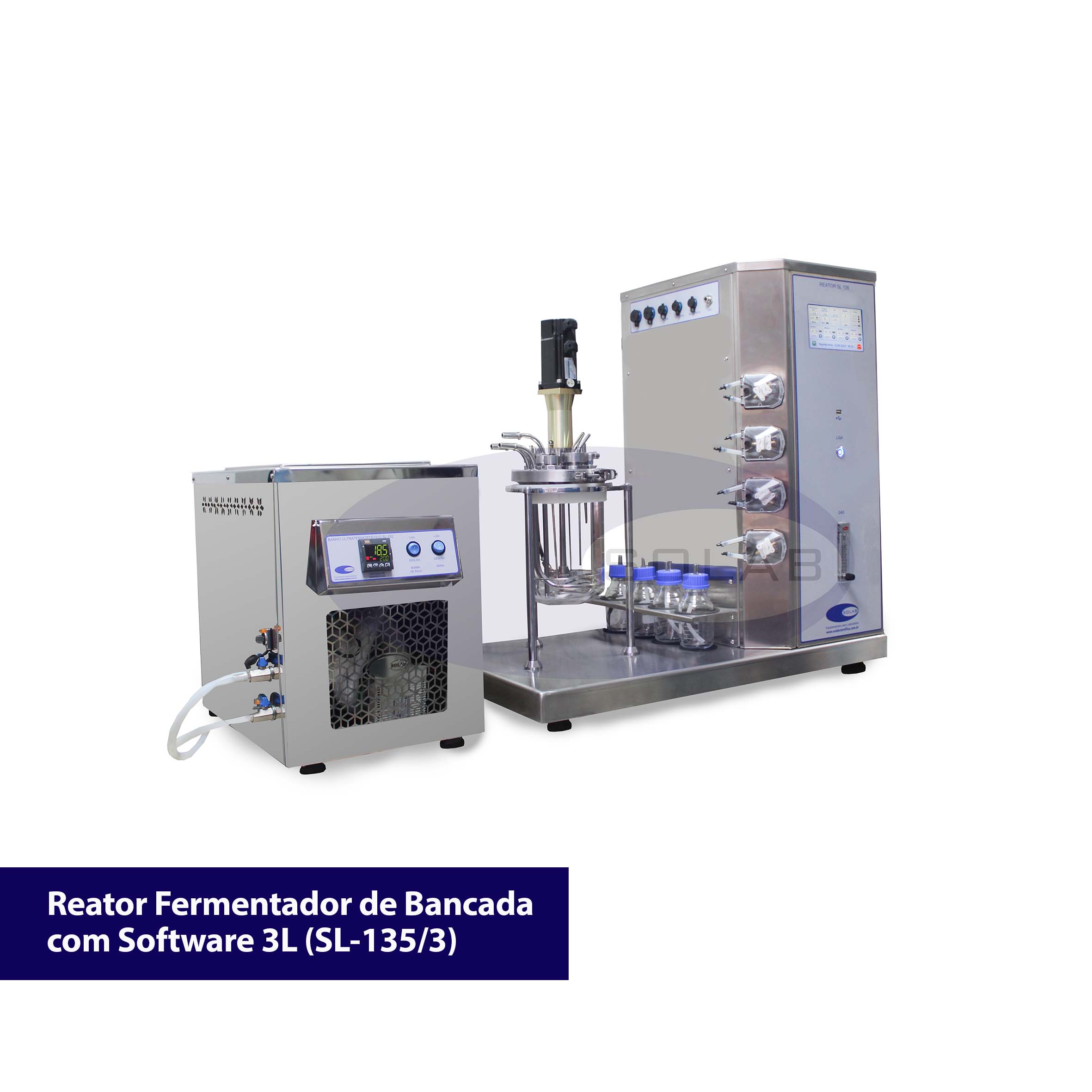 Reator fermentador biorreator para laboratório