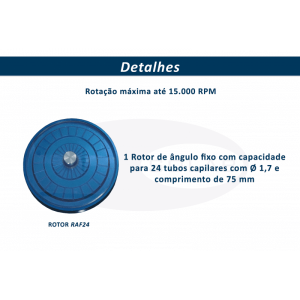 CENTRIFUGA MICRO-HEMATOCRITO/CAPITAR ATÉ 15.000 RPM (SL-705)